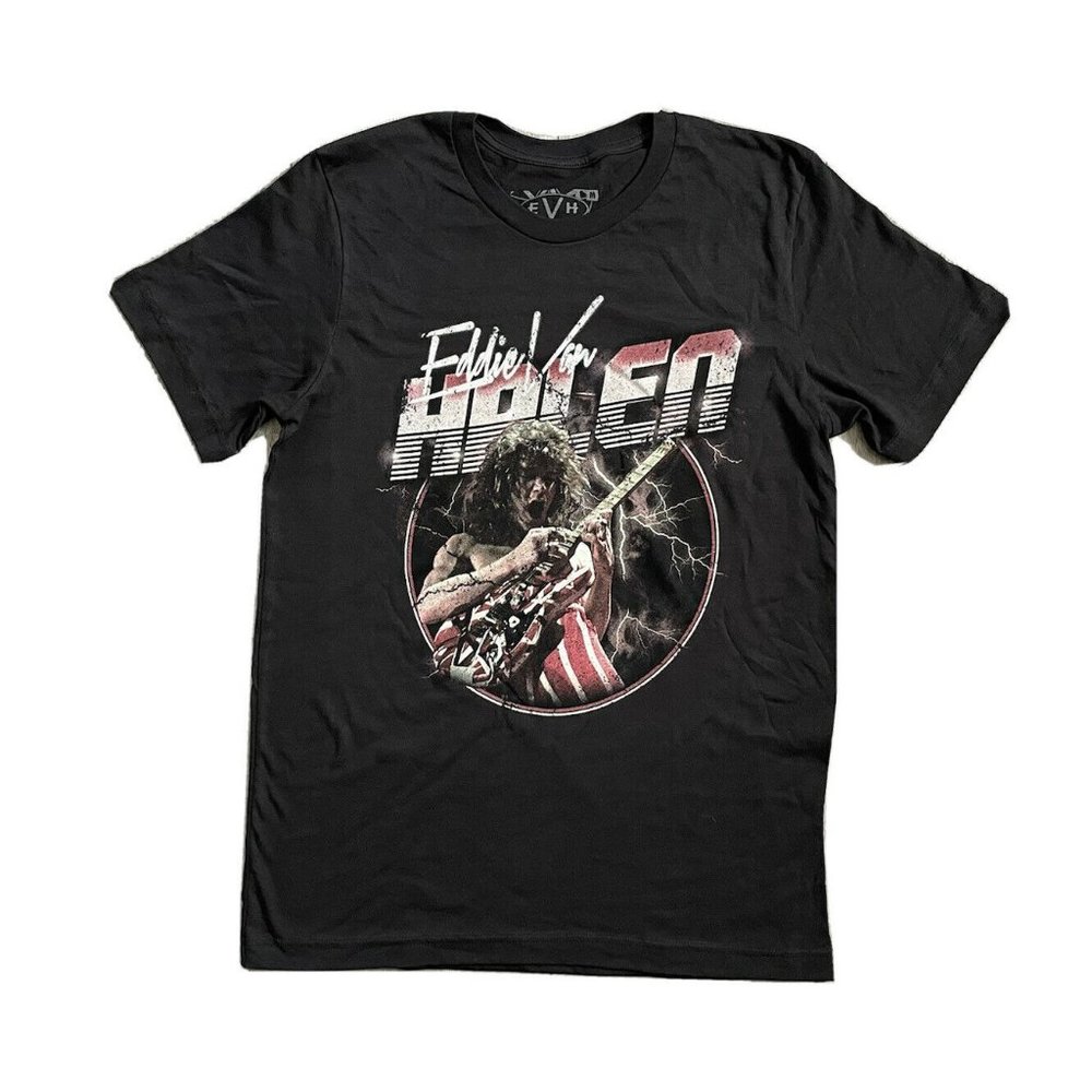 Eddie Van Halen Lightning Band Short Sleeve T-Shirt Black